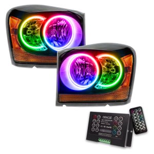 Dodge Durango Headlight Assemblies - ORACLE Lighting - SMD HL - ColorSHIFT w/ 2.0 Controller - Black - `04-`06 Dodge Durango Headlight Assemblies - ORACLE Lighting - SMD HL - ColorSHIFT w/ 2.0 Controller - Black - `04-`06